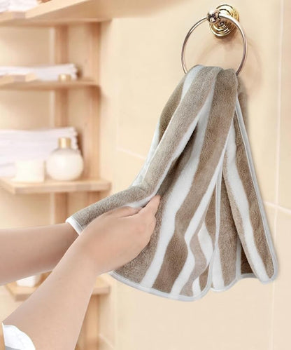 KinHwa Microfiber Hand Towels for Bathroom Soft and Absorbent Face Towels Brown