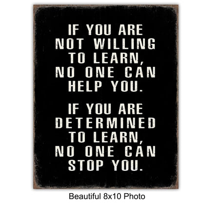 Home Office Wall Art & Decor Motivational poster - Motivational Wall Art - Positive Quotes Wall Decor - Encouragement Gifts - Positive Sayings - Entrepreneur Wall Art - Man cave - Inspirational Quotes