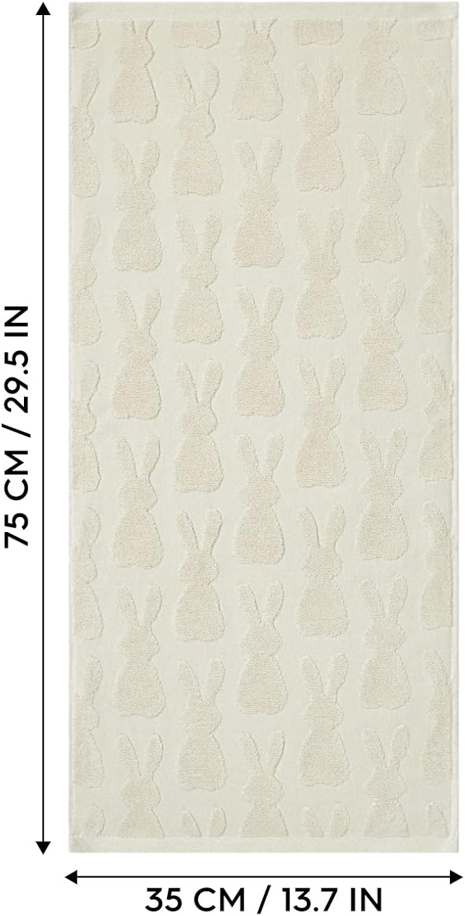 Artoid Mode 2 Pcs Beige 3D Rabbit Jacquard Easter Hand Towels