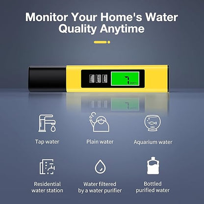 2025 All-New 4 in 1 Tds Meter Digital Water Tester - Accurate and Reliable TDS EC & Temp(°C,°F) Meter - 0-9999ppm - Professional Testing for Drinking Water, RO/DI System, Aquariums etc