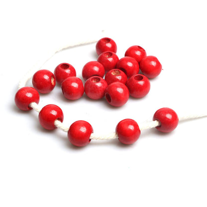 Red Wooden Macrame Beads - 20mm- 100 Beads- Hole 8mm- Quality Large Hole Wooden Beads for Macrame Project/Garlands