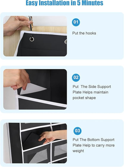 Over the Door Organizer Hanging- 10 Compartments, 80 lbs Load Behind Door