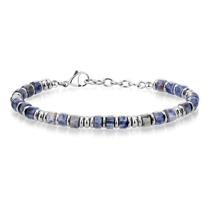 SIUMAL Mens Bracelet, Boho Stainless Steel Bracelets for Men, Beaded Bracelets, Jewelry Gifts for Husband, Father, Friends