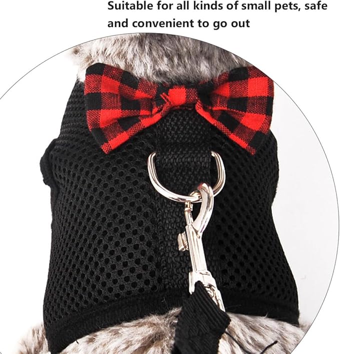 TOYANDONA Pet Mesh Vest Harness Set with Breathable Chest Strap, Soft Dog Harness Vest Medium (Chest 30-34cm) for Small Animals Including Rabbits, Guinea Pigs, and Squirrels