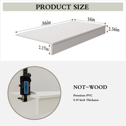 Drconox Wire Shelf Covers, 5Pcs 36"x16"Shelf Covers for Wire Shelving, 0.39 Inch Thick (Not Wood), Moisture Resistant Wires Rack Cover with No Installation for Pantry, Closet, Kitchen (White)