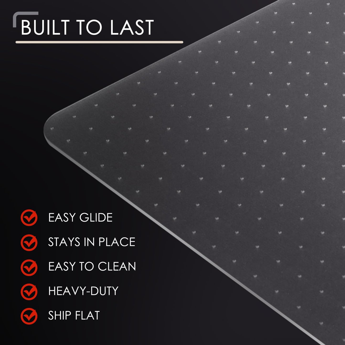 Kuyal Office Chair Mat for Carpet, 32x48 Clear Heavy Duty Computer Chair Mat, Under Desk Protector Carpeted Floors Mat, Easy Chair Movement,Ship Flat