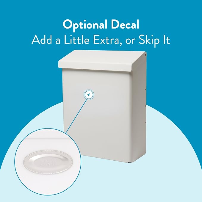 Architectural Mailboxes Designer Galvanized Steel, Locking Wall Mount Mailbox, White with Satin Nickel