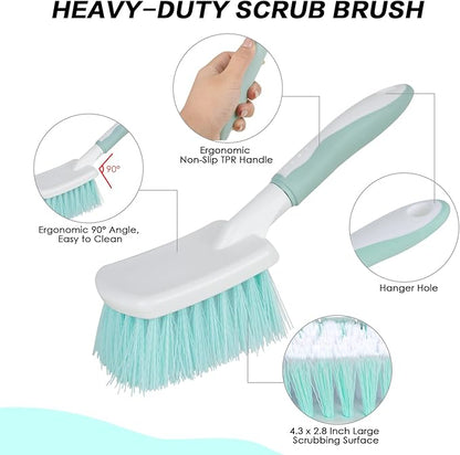 3 Pack Bathroom Scrub Brush Set, Heavy-Duty Scrub Brushes