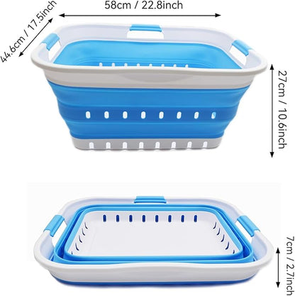 SAMMART 42L Collapsible Plastic Laundry Basket