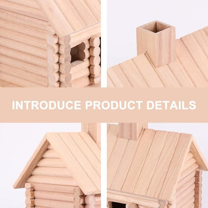 EXCEART Wooden Birdhouse 7.87X7.87X5.90 Inch Log Cabin Style Bird Nest for Small Birds Outdoor Garden Decoration Backyard Nesting Box