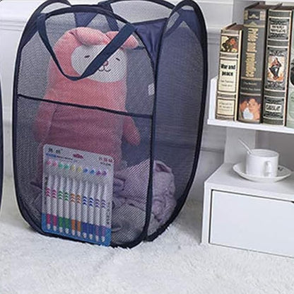 2 Pack Pop Up Laundry Hampers, Collapsible Mesh Laundry Basket, Foldable
