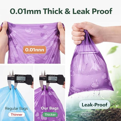 BPI Certified Compostable Dog Poop Bags 300 Count, Extra Thick Leak-Proof Pet Waste Bags, ASTM D6400 Biodegradable, 9 x 13 Inches for Small & Large Dogs