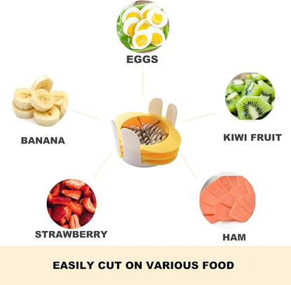 Jawbush 3-in-1 Egg Slicer with Sharp Stainless Steel Blades, Heavy Duty Multi-purpose Food Cutter for Slicing, Wedging & Quartering, Durable Blade Slicer for Hard Boiled Eggs, Strawberries & Kiwis