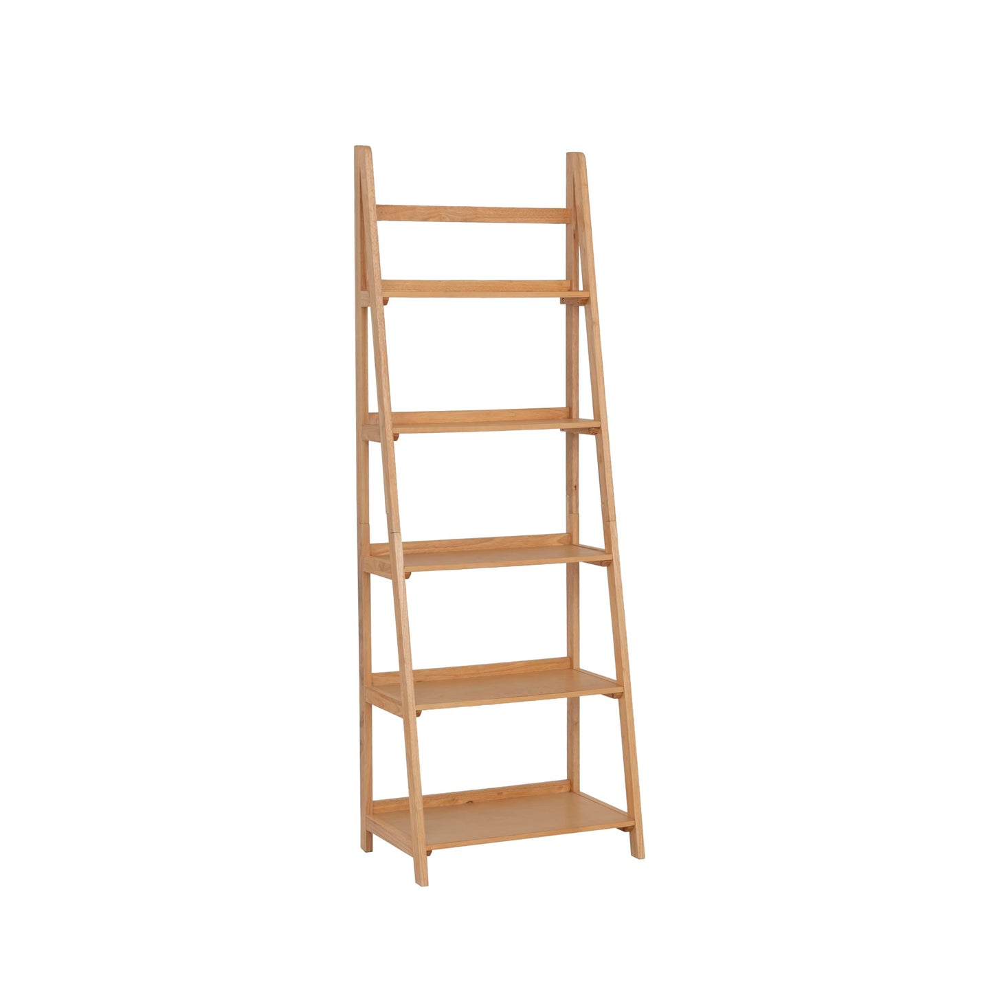 Linon Melissa Natural Wooden Five Shelf Ladder Bookcase