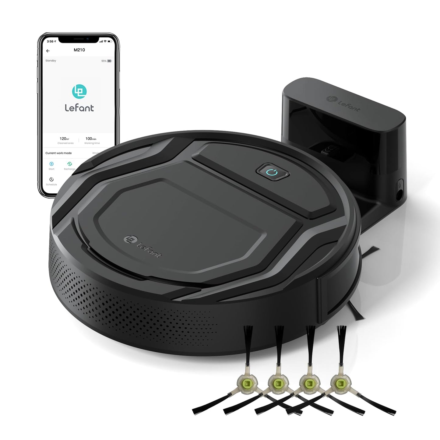 Lefant Robot Vacuum Cleaner Slim Quiet,2200Pa Powerful Suction,120 Mins Runtime,6 Cleaning Modes,Wi-Fi/App/Alexa,Self-Charging Pet Hair Robotic Vacuum Ideal for Hard Floor,Low-Pile Carpet,M210 Pro