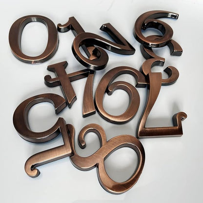 Mailbox Numbers, Self Adhesive Door Address Number Stickers for Aprtment Office Home Room or Outside Business Decoration Project (Copper, 2.75" - Set of 20)