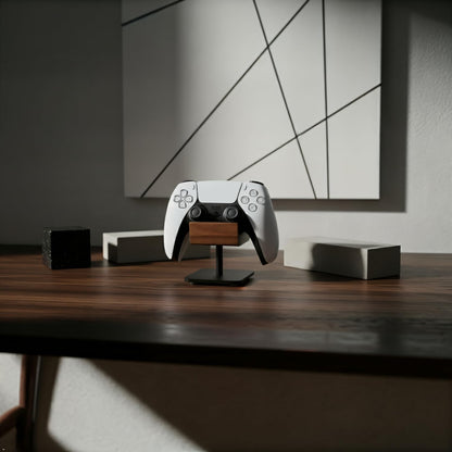 NIRVASH Walnut Controller Holder for Desk – Premium Wood Gaming Controller Stand for Xbox, PS5, PS4, Cool Gamer Gifts for Men, Husband, Boyfriend, Gaming Room Organizer(2 Pack)