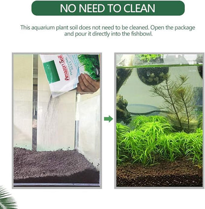 Aquatic Plant Soil, 1000g Aquasoil, Aqua Soil, Aquarium Plant Substrate Fish Bottom Plant Sand Mud for Root Growth of Most Types of Grass