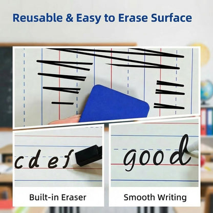 Magnetic Dry Erase Boards 6 Pack for Classroom, Double Sided Small Whiteboard Lap Boards 9x12, Lined & Blank Magnetic White Boards for Kids, Students & Homeschool