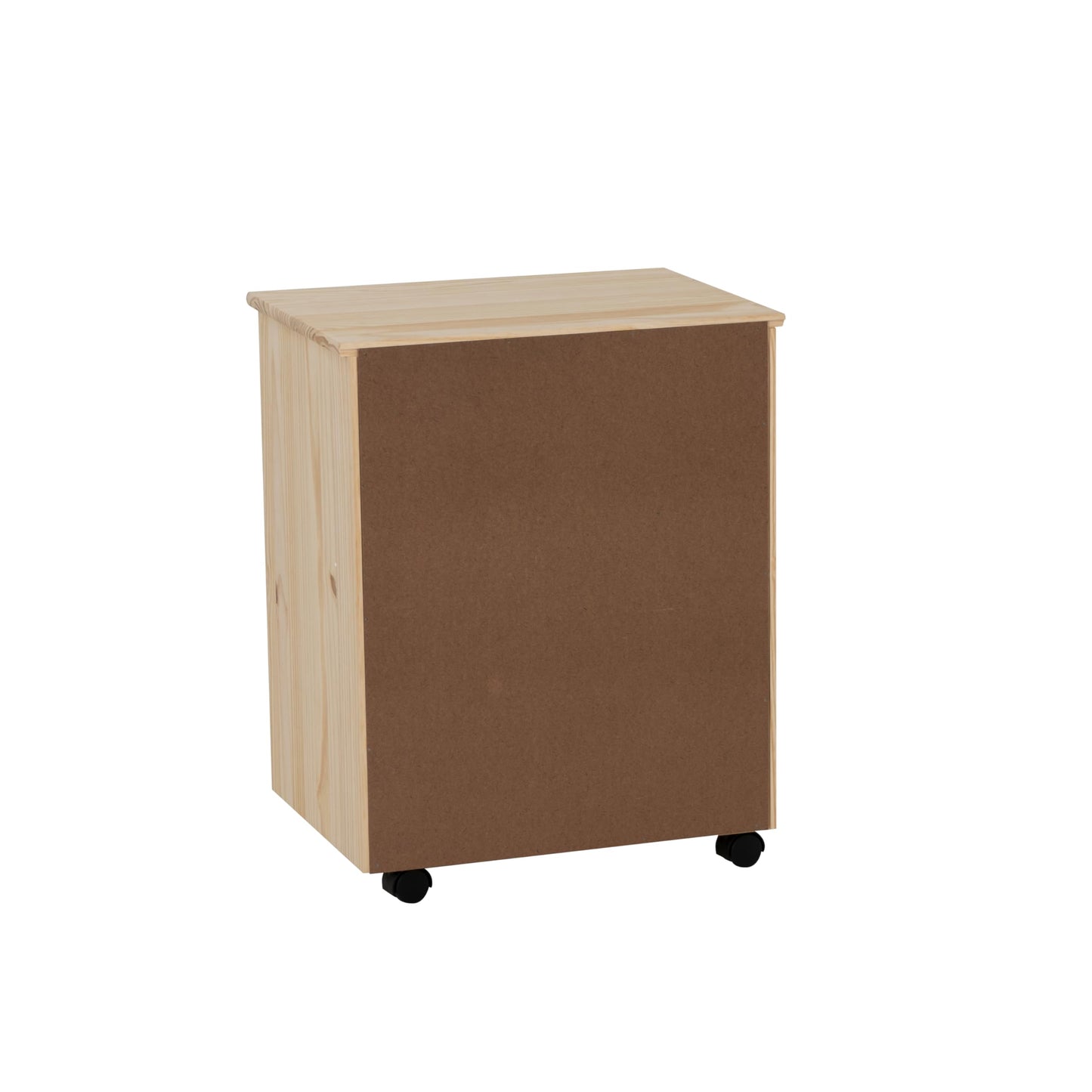 Linon Corinne Unfinished Wide Six Drawer Wooden Rolling Storage Cart