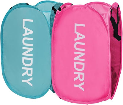 Collapsible Laundry Hamper 2 pack Mesh Pop Up Laundry Hamper