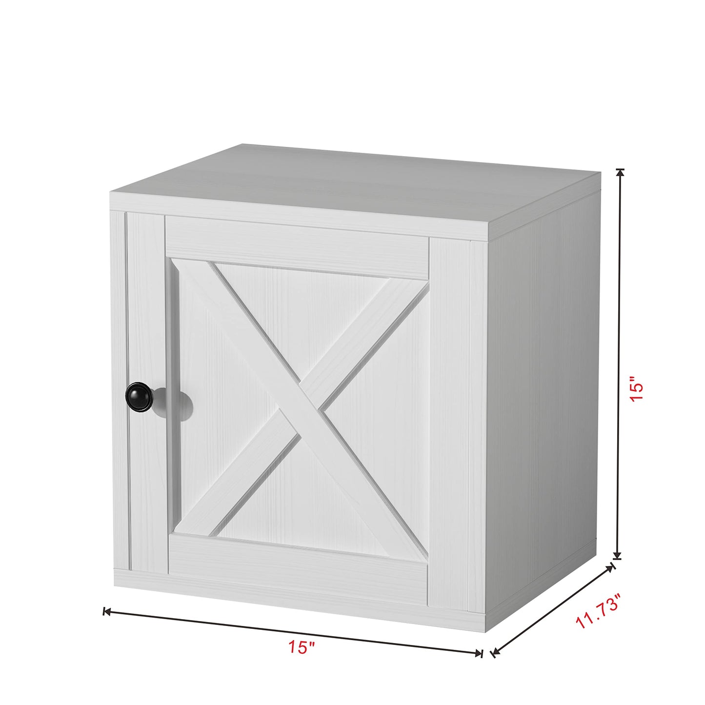 FUSUNBAO Magic DIY Cube Storage Organizer Stackable Cubes for Home Books Clothes Toy-Modular Cubby Storage System-Office Cubical-Bookcase Closet (Pure White-Washed, Door Cube)