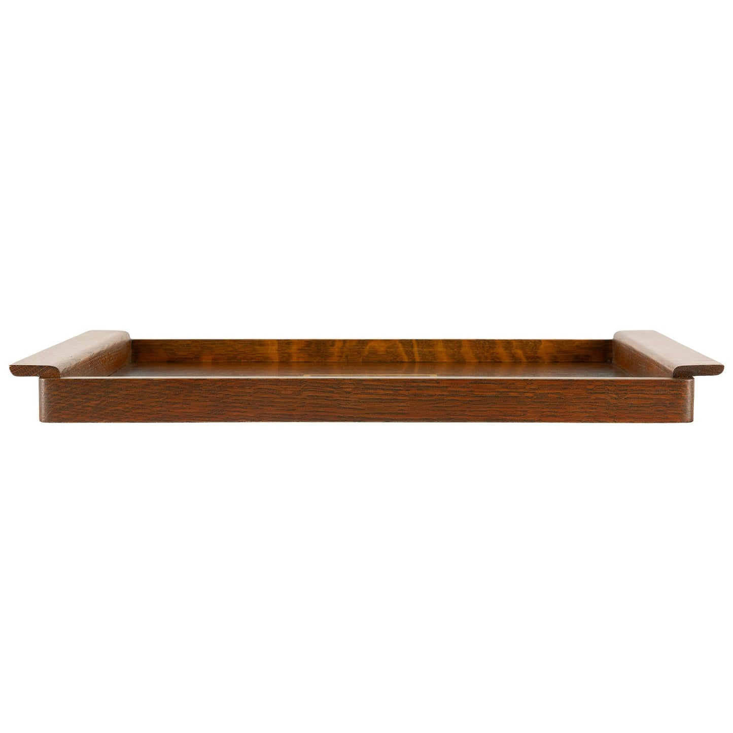 Stickley Mission Rose Serving Tray, Solid Oak in Natural Finish, Decorative Inlay of Maple, Bird's-Eye Maple & Walnut, Mission Style, Gift Box, 20.75in W x 14in D