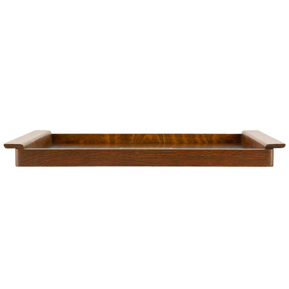 Stickley Mission Rose Serving Tray, Solid Oak in Natural Finish, Decorative Inlay of Maple, Bird's-Eye Maple & Walnut, Mission Style, Gift Box, 20.75in W x 14in D