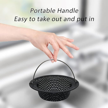 2 Pcs Black Kitchen Sink Drain Strainer