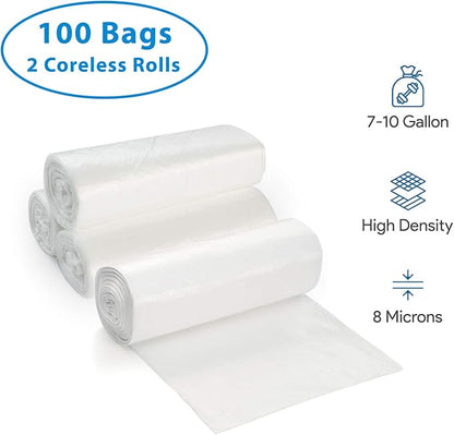 ProCure 7-10 Gallon Clear Garbage Can Liners, Lightweight, 8 Microns
