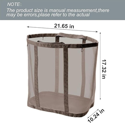 Mesh Bag with Handles, Collapsible Laundry Basket, Foldable Laundry Bag