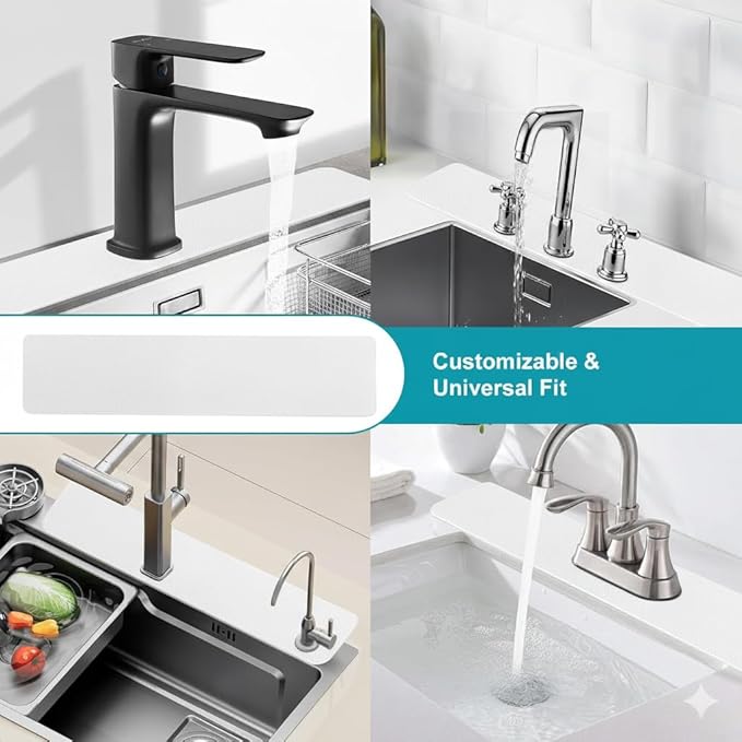 Customizable Faucet Mat for Kitchen Sink: 30"L x 5.5"W DIY Irregular Bathroom