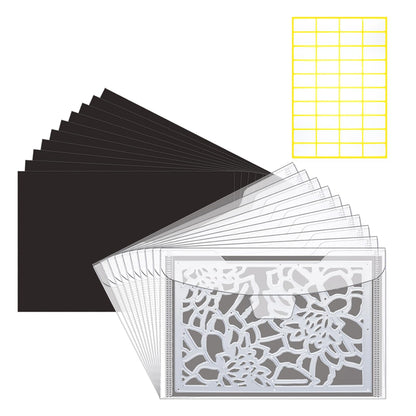 20 PCS Clear Stamp & Die Storage Bag and Rubber Magnetic Sheets, 7 x 5 Inch Resealable Large Plastic Envelope Pocket for Card Making DIY Scrapbooking Paper Craft Cutting Dies Stencil (0.6mm Thickness)