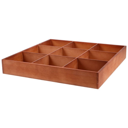 Garneck Wooden with Multiple Compartments Brown Natural Wood Material Storage Divider Box for Jewelry and Small Parts Organizing Versatile Use on Tabletop in Room