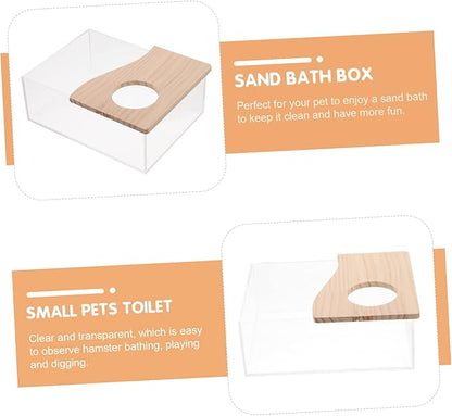 DECHOUS Hamster Cage Accessory Dust Bath Chinchilla Acrylic Bathing Tray Pet Toilet