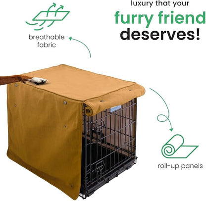Molly Mutt Fast Car Dog Crate Cover, GOTS-Certified 100% Organic Cotton Canvas Cover for Dog or Puppy Kennel and Cage, Washable, Free of Harmful Chemicals, Medium/Large, Fits 30"x19"x21" Crate