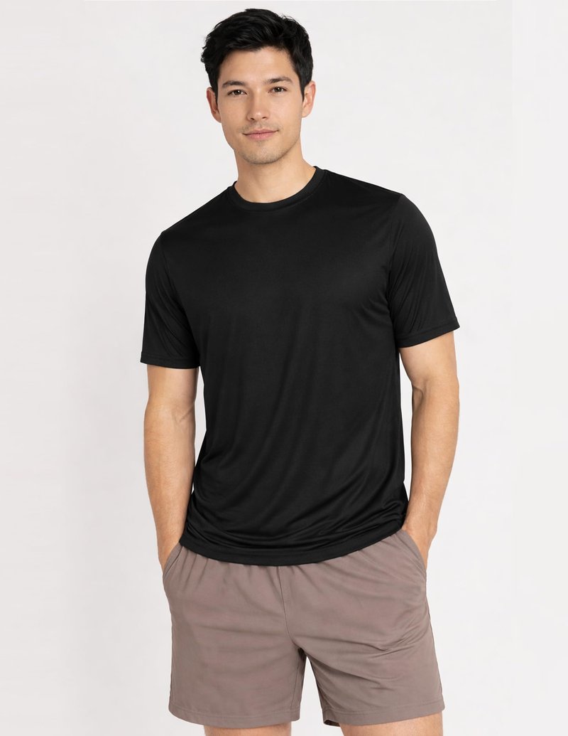 5 Pack Men’s Active Quick Dry Crew Neck T Shirts | Athletic Running Gym Workout Short Sleeve Tee Tops Bulk (Set 6, Large)