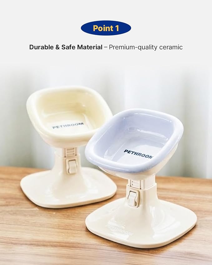 PETHROOM Well Fit Dog Bowl – Durable Ceramic Cat & Dog Food Bowl, Stable & Non-Slip, Easy to Clean, 6.2 × 6.2 × 2.0 in, Lavender