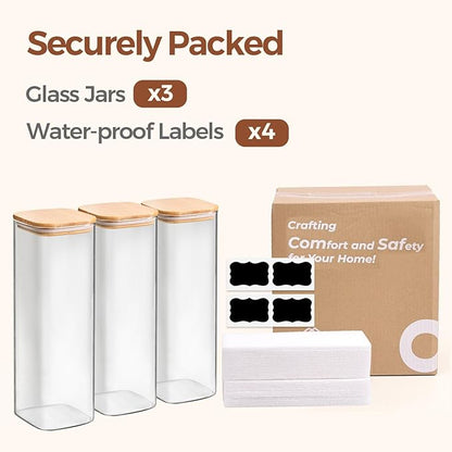 ComSaf Glass Spaghetti Pasta Storage Containers