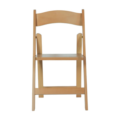Flash Furniture Holden Commercial Solid Wood Dining Chair, Foldable Design, Solid Beechwood Frame, Curved Back, Mortise and Tenon Construction, Oak