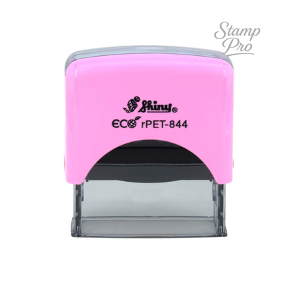 Stamp Pro Pink Self Inking 4 Line Custom Stamp – Personalized Name or Text Stamp for Home, School, Crafts & Business Use