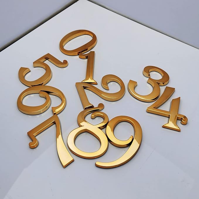 Mailbox Numbers, Self Adhesive House Door Address Sign Stickers for Aprtment Office Home Room Condo, Gold Shining, Waterproof and Durable.(Gold, 2.75" - Set of 20)