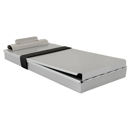 Saunders Dual Layer Police Storage Clipboard, Silver Metal Clipboard with Storage, Ticket Size Paper Organizer with Steel Clip and Locking Latch, Police Equipment Form Holder for EMS - Made in USA