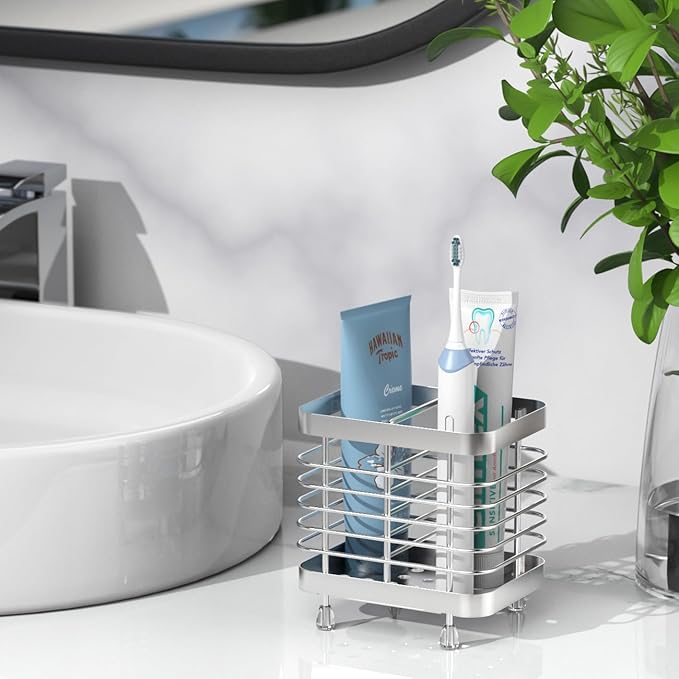 Luxspire Toothbrush Holders for Bathroom, Stainless Steel Electric Toothbrush