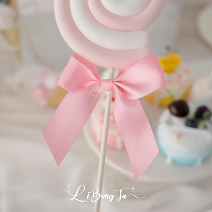 LiBongTa 36 PCS Pink Bows 3.5" Pre-Tied Small Baby Pink Satin Ribbon Twist Tie Bows for Gift Wrapping Candy Treat Bags Crafts Baby Shower Birthday Party Favors Wedding Decor