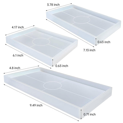 Midnadiy Durable Resin Tray Molds, 3 Pcs Silicone Tray Molds for Epoxy Concrete Trinket Tray Mold, Rectangle Resin Coaster Molds for DIY Jewelry Trinket Dish,Home Decor, DIY Gift