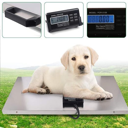 440lb Digital Livestock Vet Scale, Digital Pet Scale for Dog Sheep Pig Goat, Heavy-Duty Platform Scale, Animal Scale Platform for Large Pets Postal Shipping Warehouse, KG/OZ/LB Units Switch