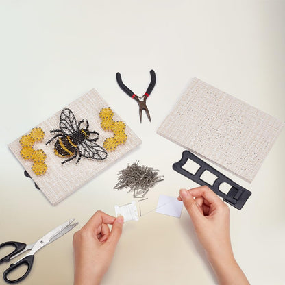 WEBBEDY 3D String Art Kit DIY Bee String Arts and Craft Kits for Adults Beginners Include All Necessary Accessories and Wooden Frame, Home Wall Decorations Unique Gift