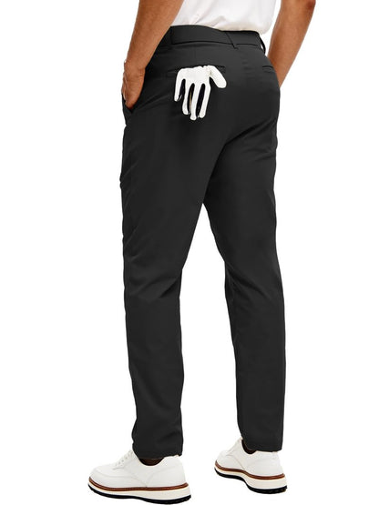 Comdecevis Golf Pants Men Slim Fit Mens Pants Casual 32 Inseam Stretch Quick Dry Wrinkle Free Lightweight Business Men's Fashion Slacks, Black, 34x32
