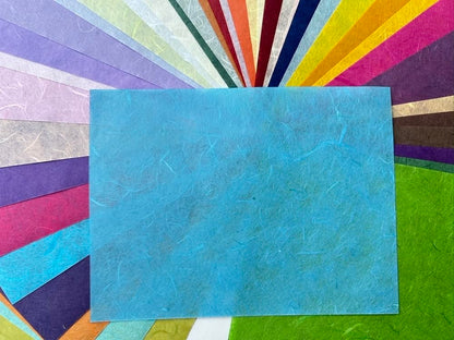 A5 50 Sheets Natural Fiber Mulberry Tree Mulberry Paper Sheets Art Tissue Washi Paper Design Craft Art Origami Suppliers Card Making 8.3" x 5.8". (Mixed 50 Color, A5)